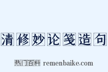 清修妙论笺造句是什么意思的图片